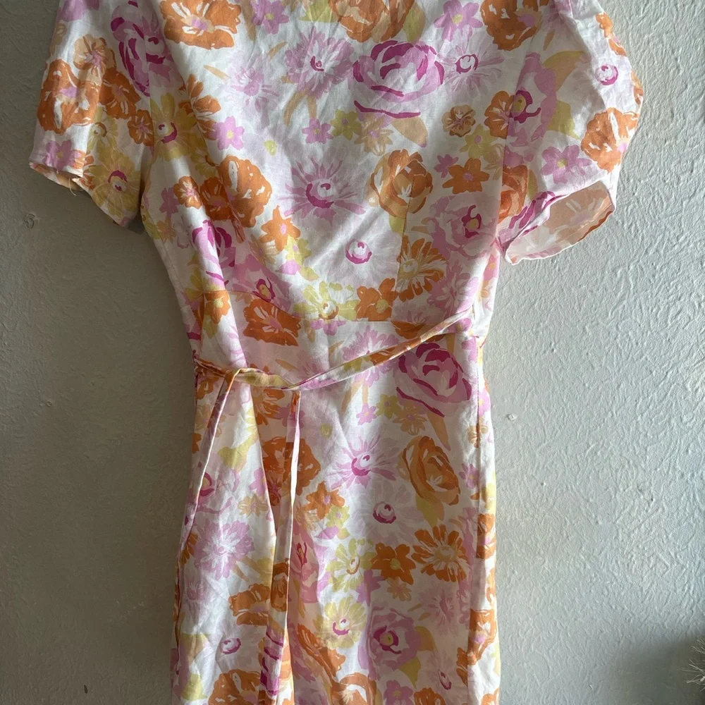 Charlie Holiday Floral Mini Dress in Pink‎ and Orange